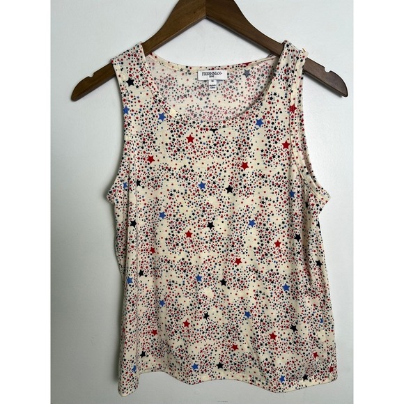 Freshman 1996 Tops - Freshman 1996 Wm Med Stars Tank Top Red White Blue Patriotic Americana 4th July